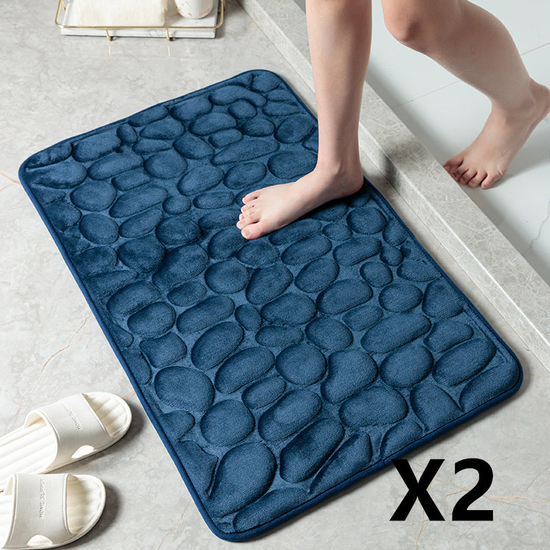 Pebble Stone Bathroom Mat | Soft Memory Foam Anti-Slip Bath Mat