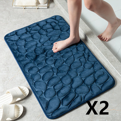 Pebble Stone Bathroom Mat | Soft Memory Foam Anti-Slip Bath Mat