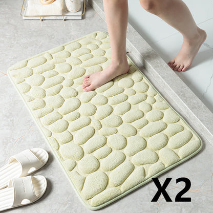 Pebble Stone Bathroom Mat | Soft Memory Foam Anti-Slip Bath Mat