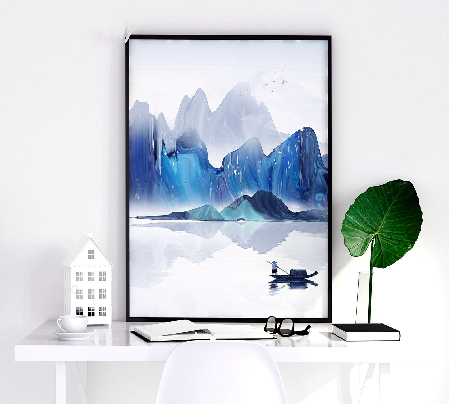 Set of three Japanese wall decor prints by About Wall Art, featuring traditional-inspired bedroom wall art prints for interior decor.