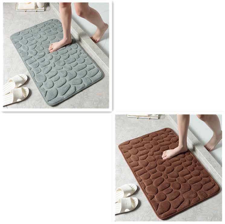 Pebble Stone Bathroom Mat | Soft Memory Foam Anti-Slip Bath Mat