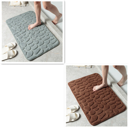Pebble Stone Bathroom Mat | Soft Memory Foam Anti-Slip Bath Mat