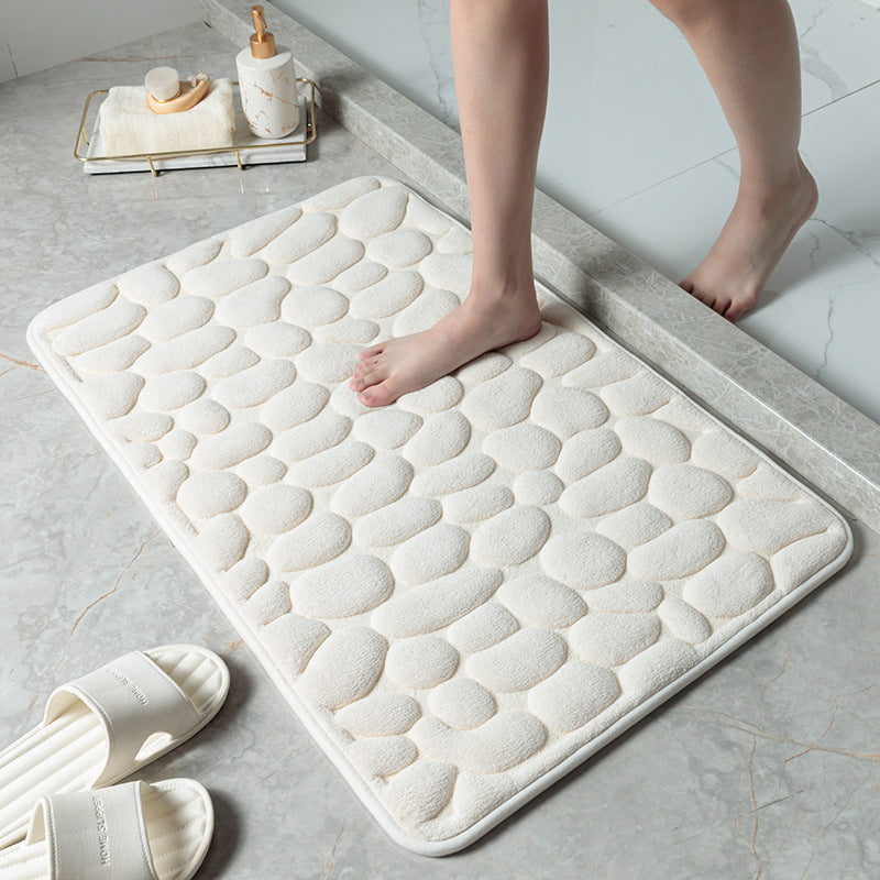 Pebble Stone Bathroom Mat | Soft Memory Foam Anti-Slip Bath Mat