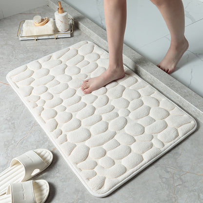 Pebble Stone Bathroom Mat | Soft Memory Foam Anti-Slip Bath Mat