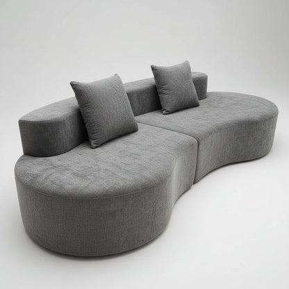 Cirrus Curve Modular Sofa, Sculptural Curved Sectional Couch for Modern Living Room, Contemporary Bouclé Style Lounge Furniture