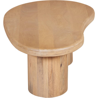 Ajmer Blue Solid Wood Coffee Table | Sculptural Organic Centrepiece