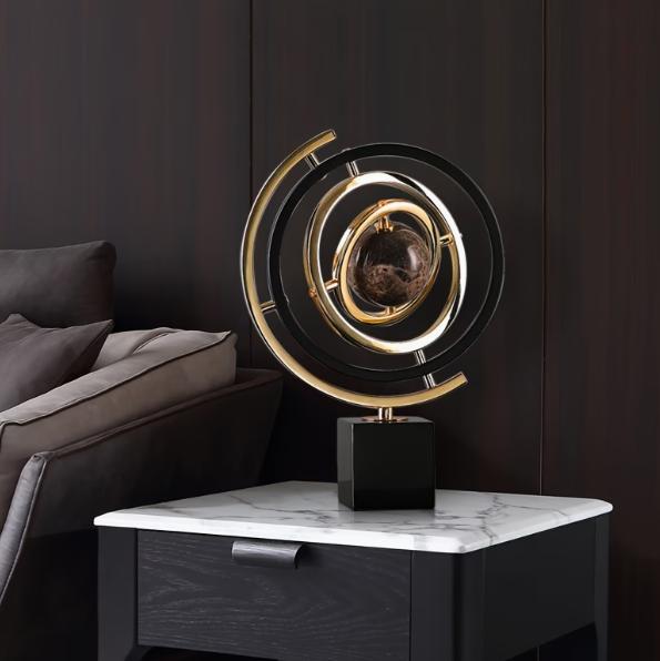 Abstract globe sculpture by TrendHomeDepot featuring modern art design with elegant, flowing lines and a contemporary aesthetic.