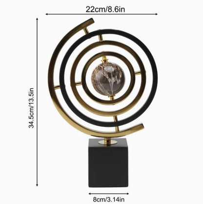Abstract globe sculpture by TrendHomeDepot featuring modern art design with elegant, flowing lines and a contemporary aesthetic.