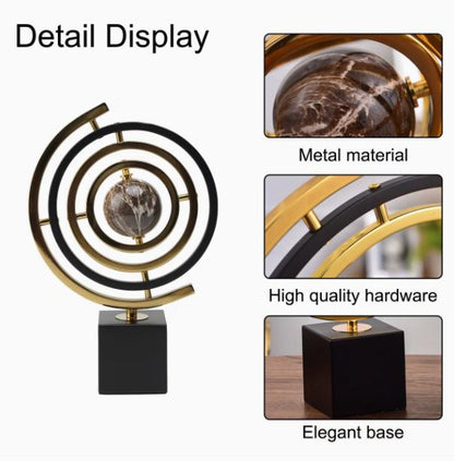 Abstract globe sculpture by TrendHomeDepot featuring modern art design and timeless elegance, displayed on a sleek stand.