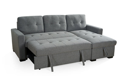 Grey Alder universal corner sofabed from Furniture Discount, showing its stylish, comfortable, space-saving design in a modern living room.