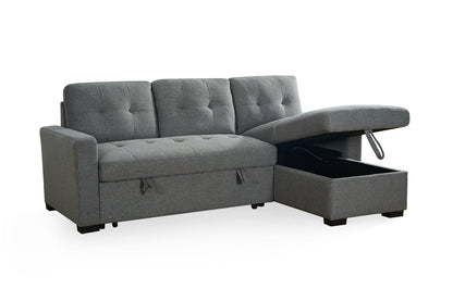 Grey Alder universal corner sofabed by Furniture Discount, showcasing its stylish, comfortable, space-saving design in a modern living room.