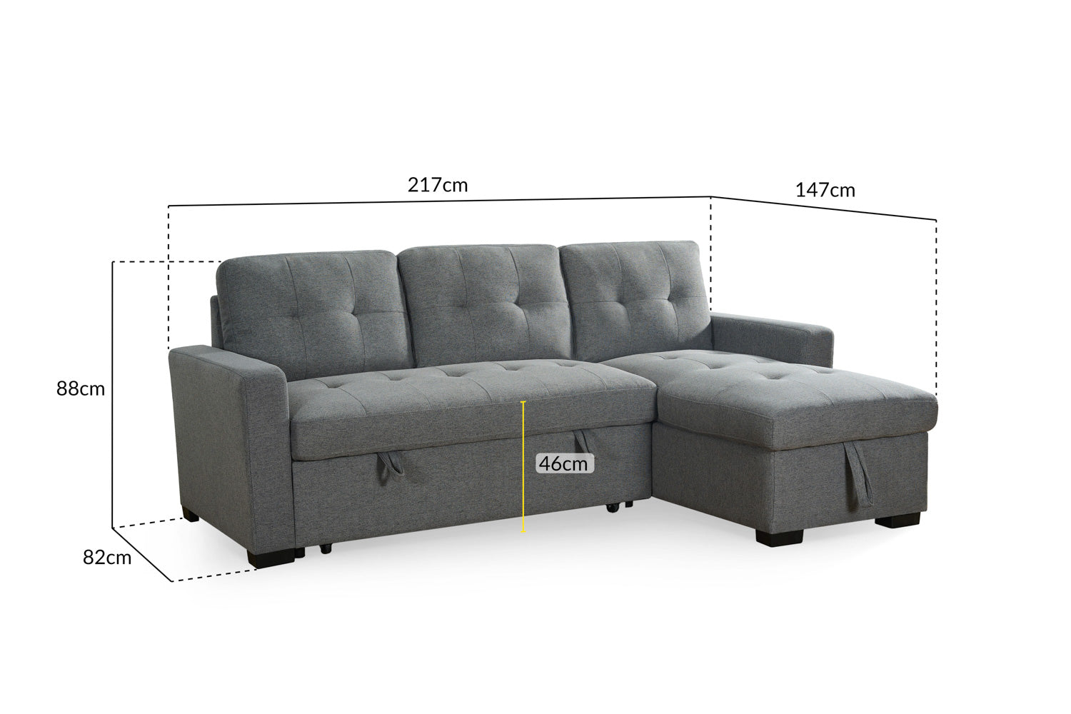 Alder grey universal corner sofabed from Furniture Discount showcasing a stylish, comfortable, space-saving corner sofa in a modern living room.