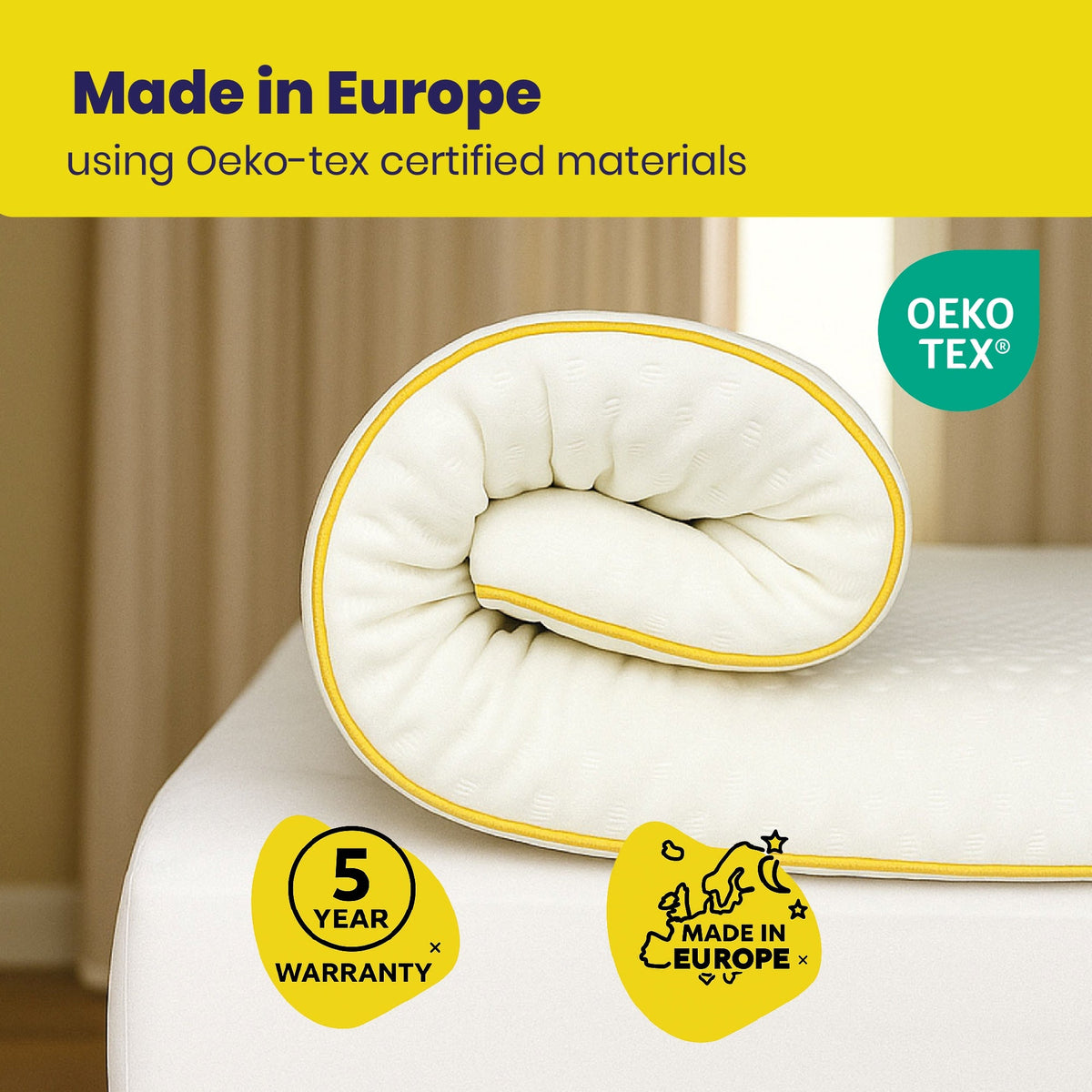 Brightr® Aurora Deluxe 8cm Memory Foam Mattress Topper | Reversible Medium & Medium-Firm