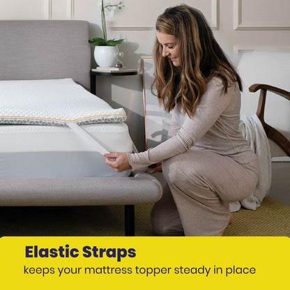 Brightr® Aurora Deluxe 8cm Memory Foam Mattress Topper | Reversible Medium & Medium-Firm