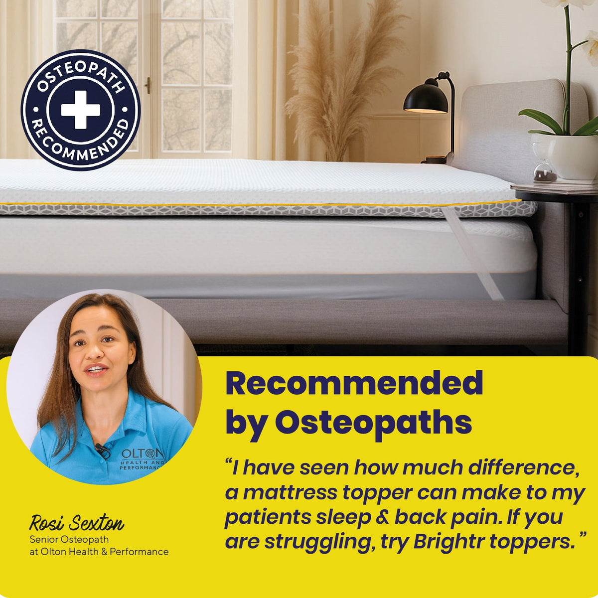Brightr® Aurora Deluxe 8cm Memory Foam Mattress Topper | Reversible Medium & Medium-Firm