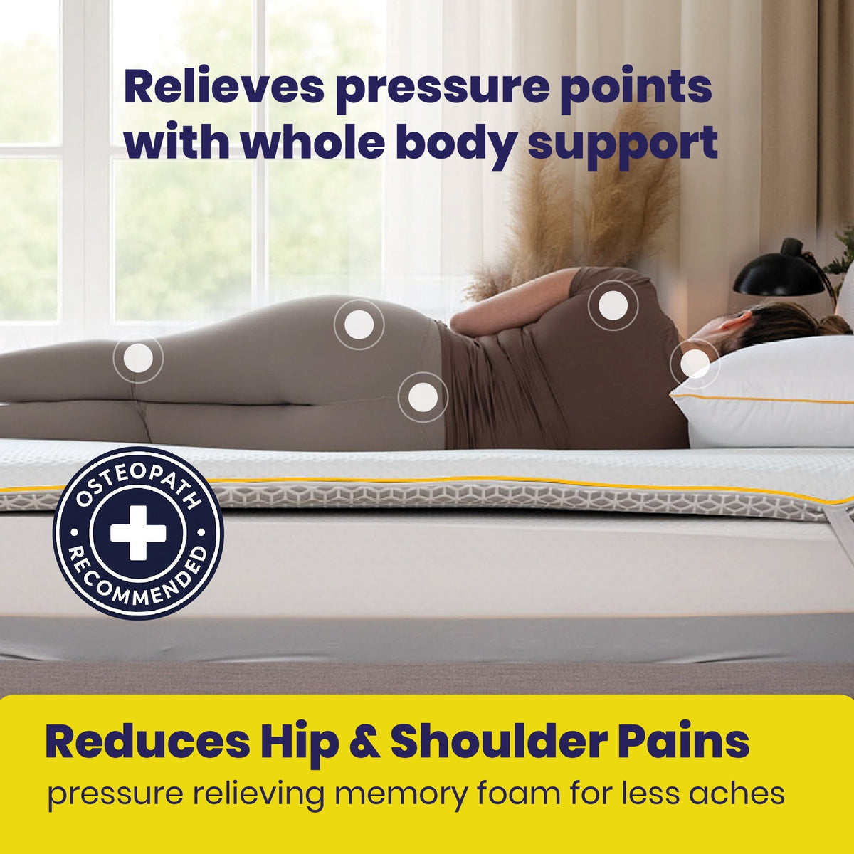 Brightr® Aurora Deluxe 8cm Memory Foam Mattress Topper | Reversible Medium & Medium-Firm