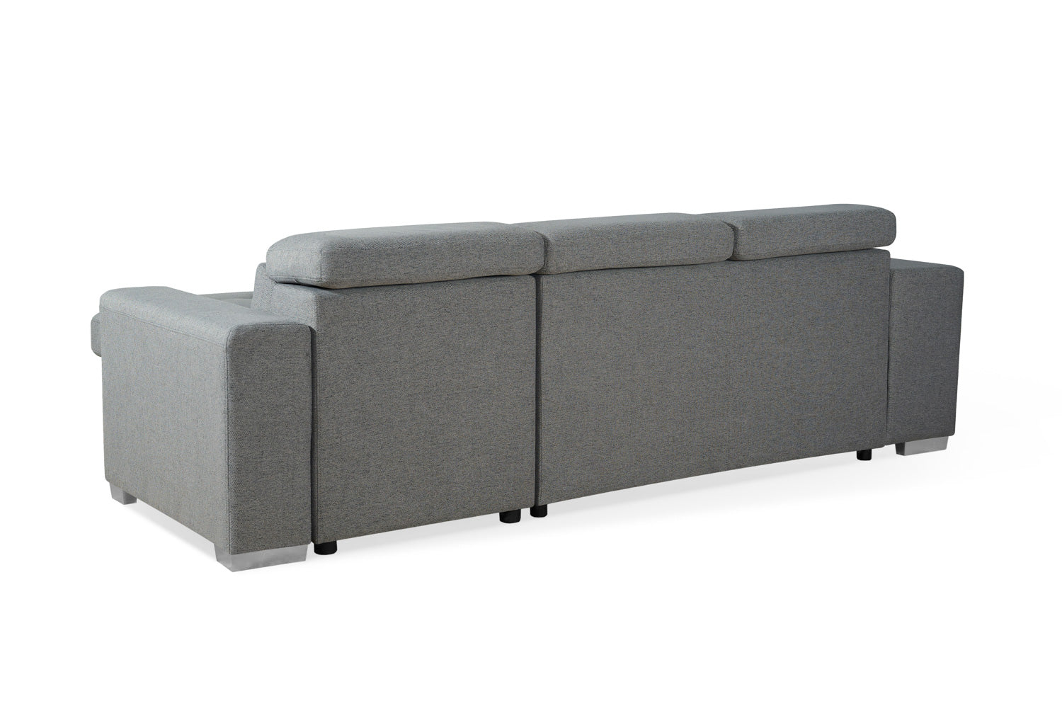 Grey Artemis universal corner sofabed with storage, featuring easy conversion and contemporary design, shown in a living room setting