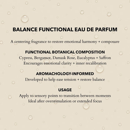 Anatomē Balance Functional Perfume in a 10ml travel spray bottle, showcasing the elegant design and branding.