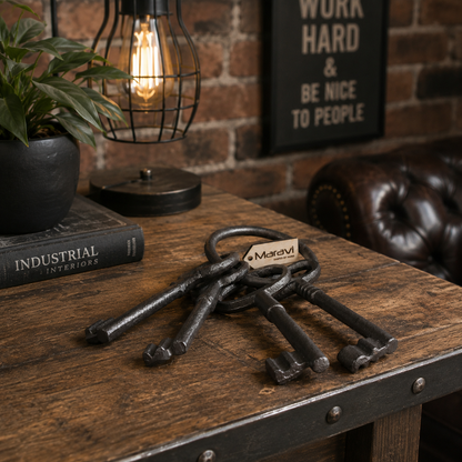 Bofli Large Ornamental Keys Bunch | Vintage Metal Wall Décor
