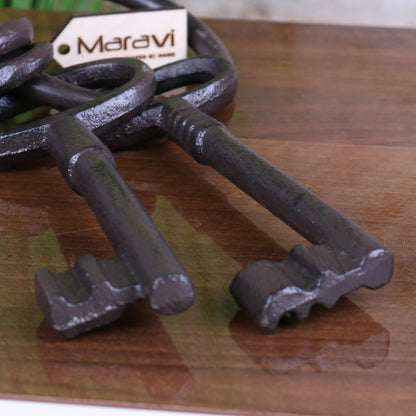Bofli Large Ornamental Keys Bunch | Vintage Metal Wall Décor