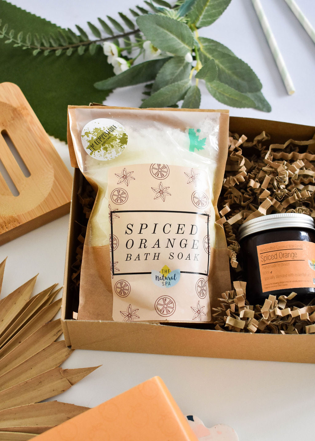 Spiced Orange At Home Natural Spa Set by thenaturalspa featuring orange-scented skincare products and relaxing spa essentials.