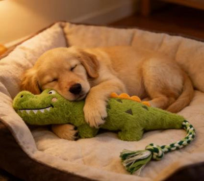Durable crocodile rope dog toy for chewing and tugging, ideal for active dogs, by TrendHomeDepot.