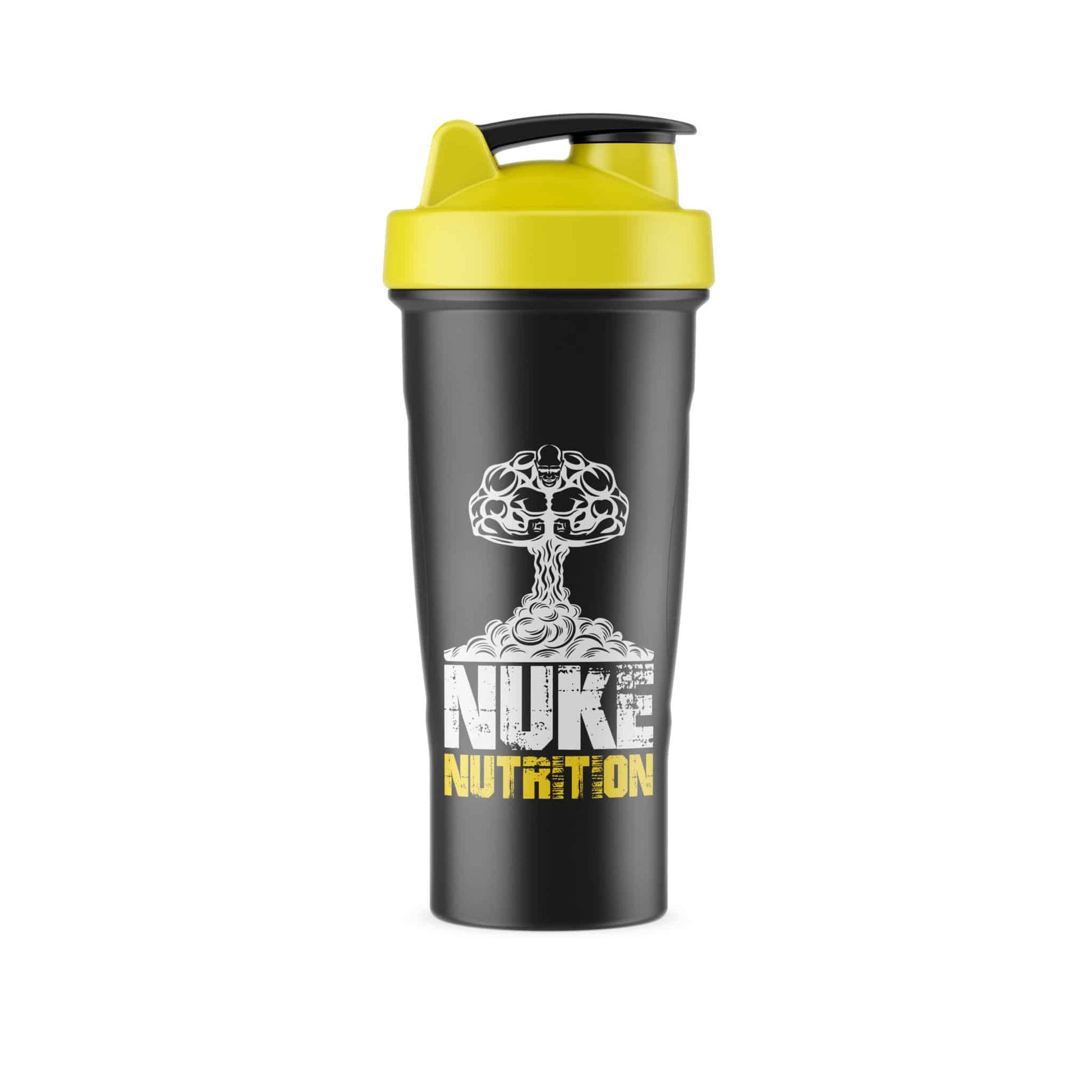 Nuke Nutrition 700ml protein shaker bottle with easy-clean design and dishwasher-safe features, perfect for gym and workout drinks.
