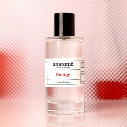 Anatomē Energy Functional Perfume bottle with sleek design and minimalist label, set against a neutral background.