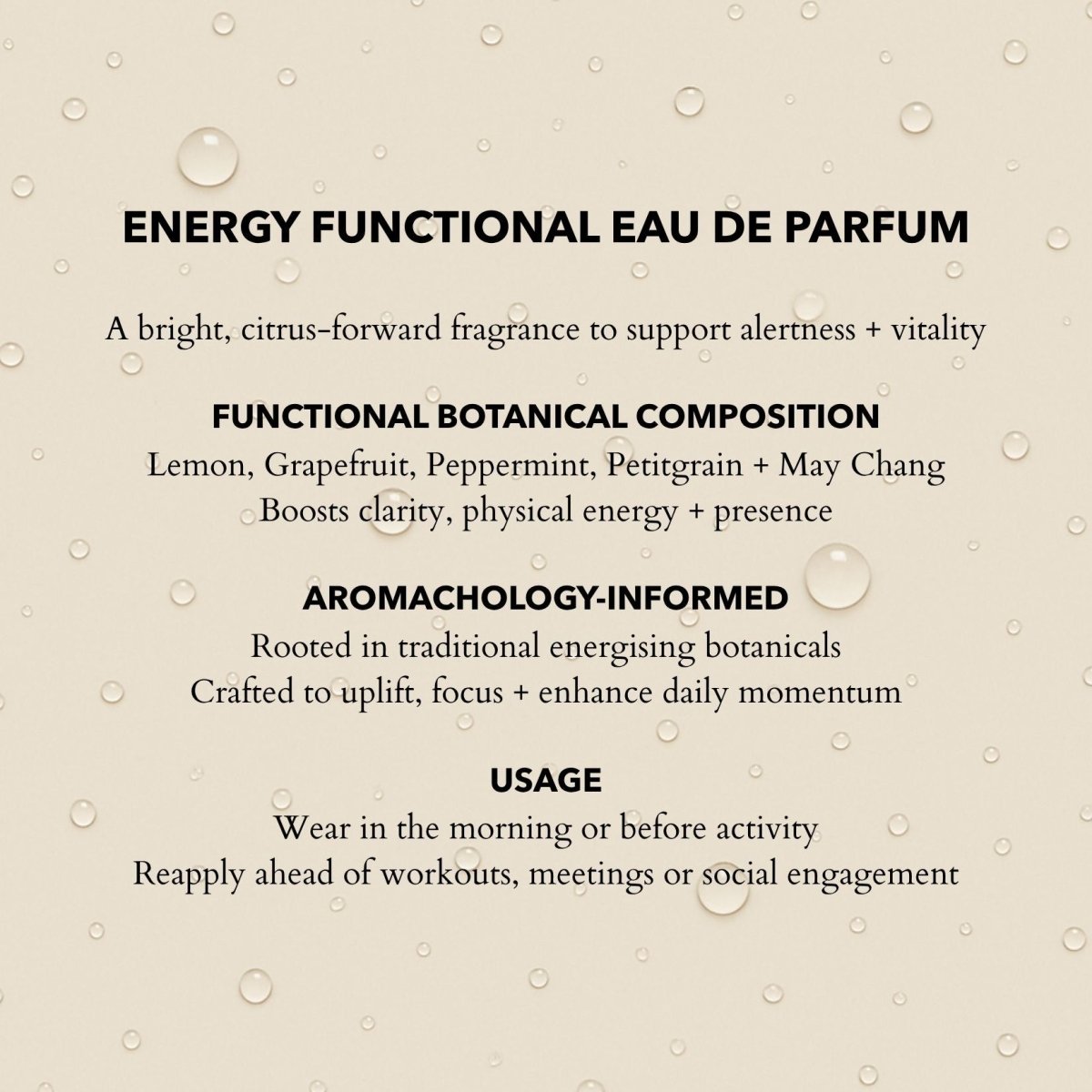 Anatomē Energy Functional perfume bottle with sleek glass design and minimalist label on a neutral background.