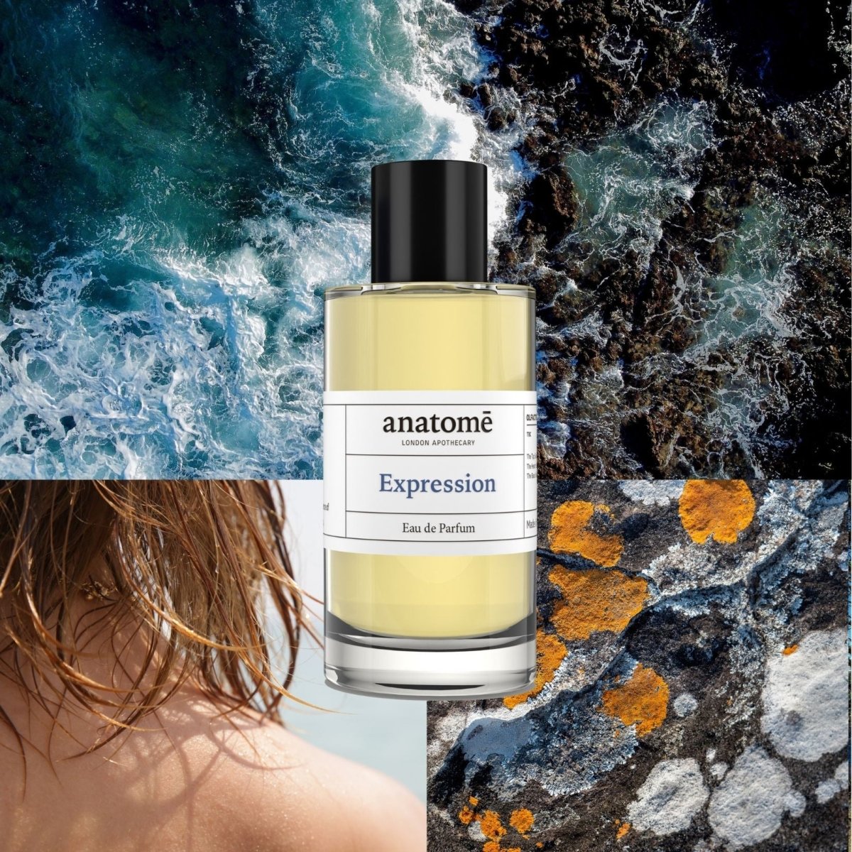 Anatomē Expression Functional Parfum in a 10ml travel bottle, elegant perfume with a sleek design and minimalist branding.