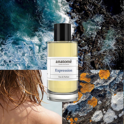 Anatomē Expression Functional Parfum in a 10ml travel bottle, elegant perfume with a sleek design and minimalist branding.