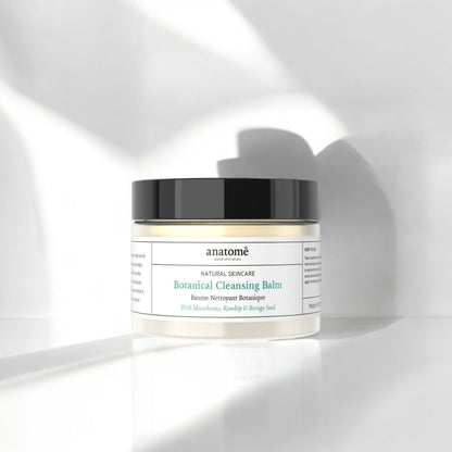 anatomē Botanical Balm, natural multi-purpose skin balm in a jar, suitable for face skincare and soothing skin.