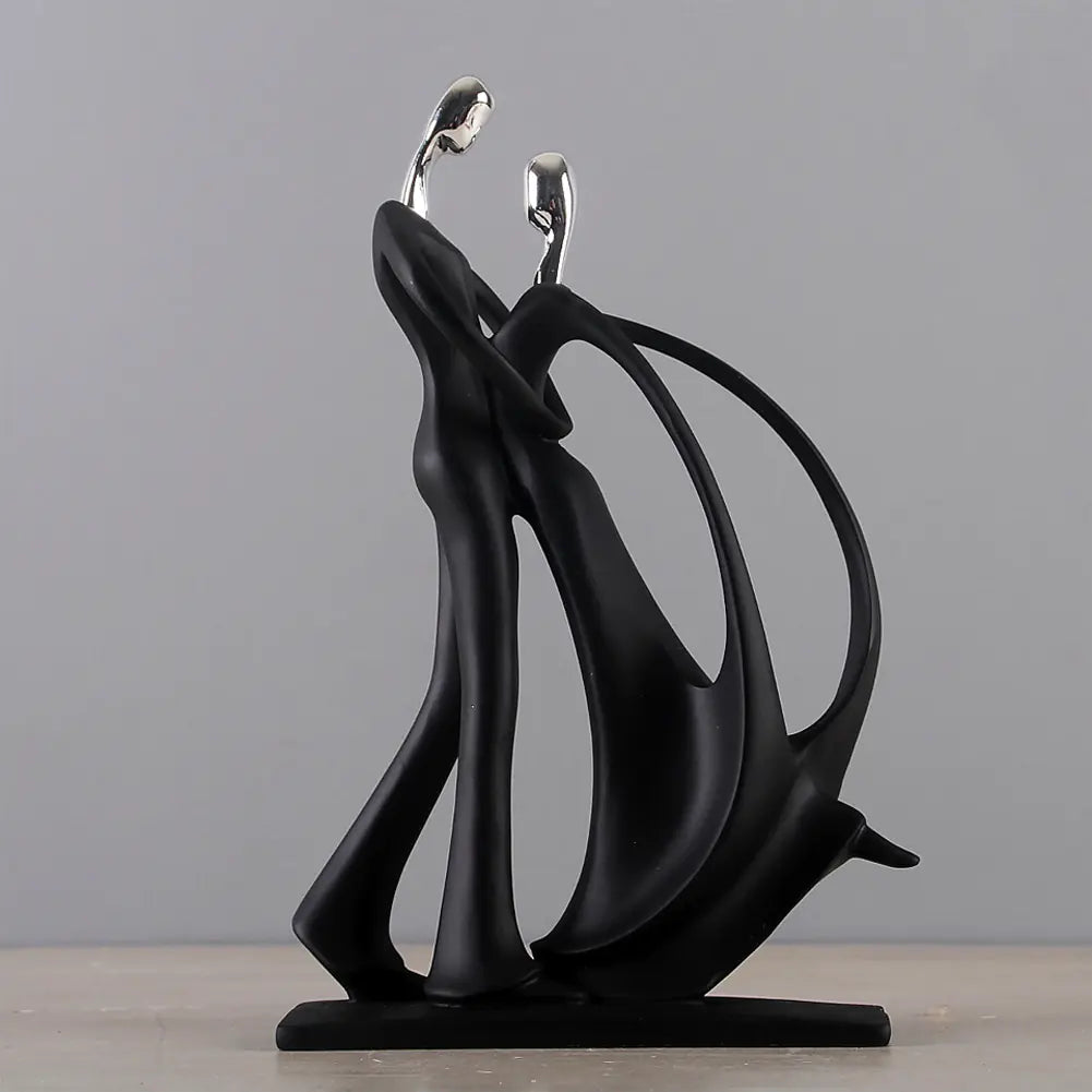 Nordic resin couple figurine by DArtano featuring modern romantic design, showcasing a couple embracing in contemporary home décor style.