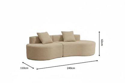 Cirrus Curve Modular Sofa, Sculptural Curved Sectional Couch for Modern Living Room, Contemporary Bouclé Style Lounge Furniture