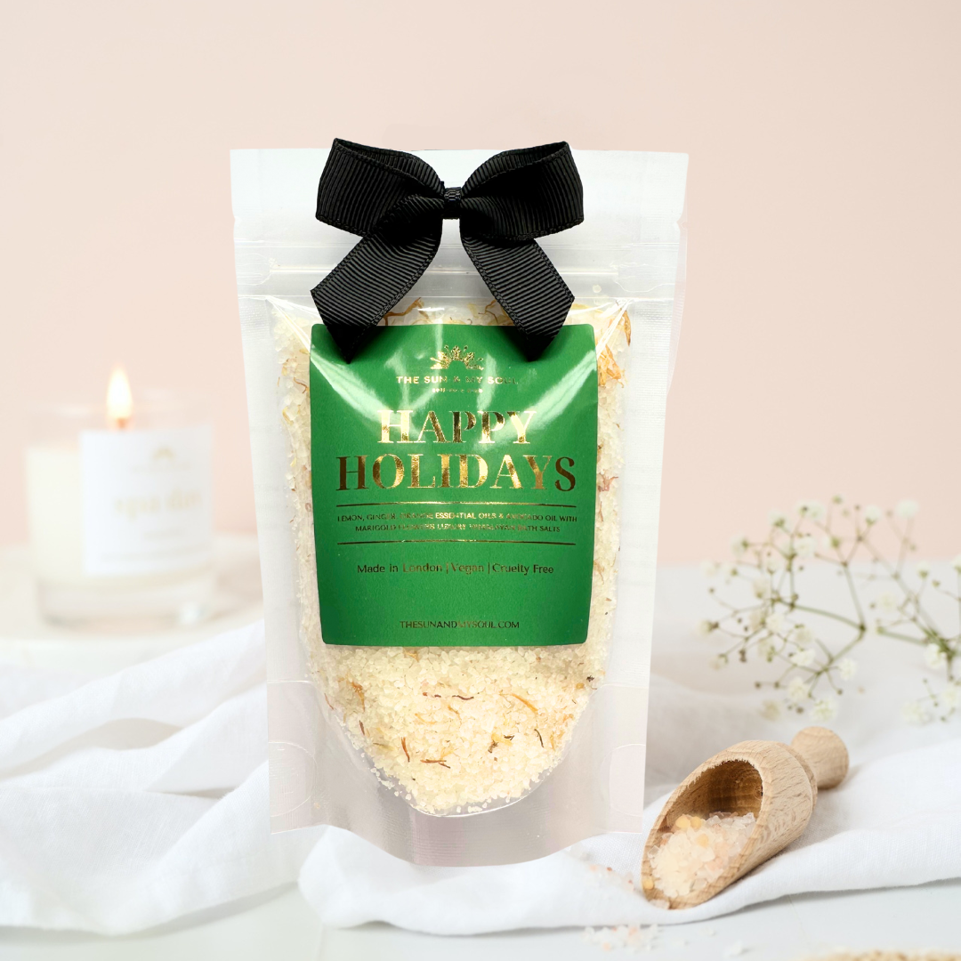 Christmas Himalayan Bath Salts | Lemon & Ginger Luxury Bath Soak Gift
