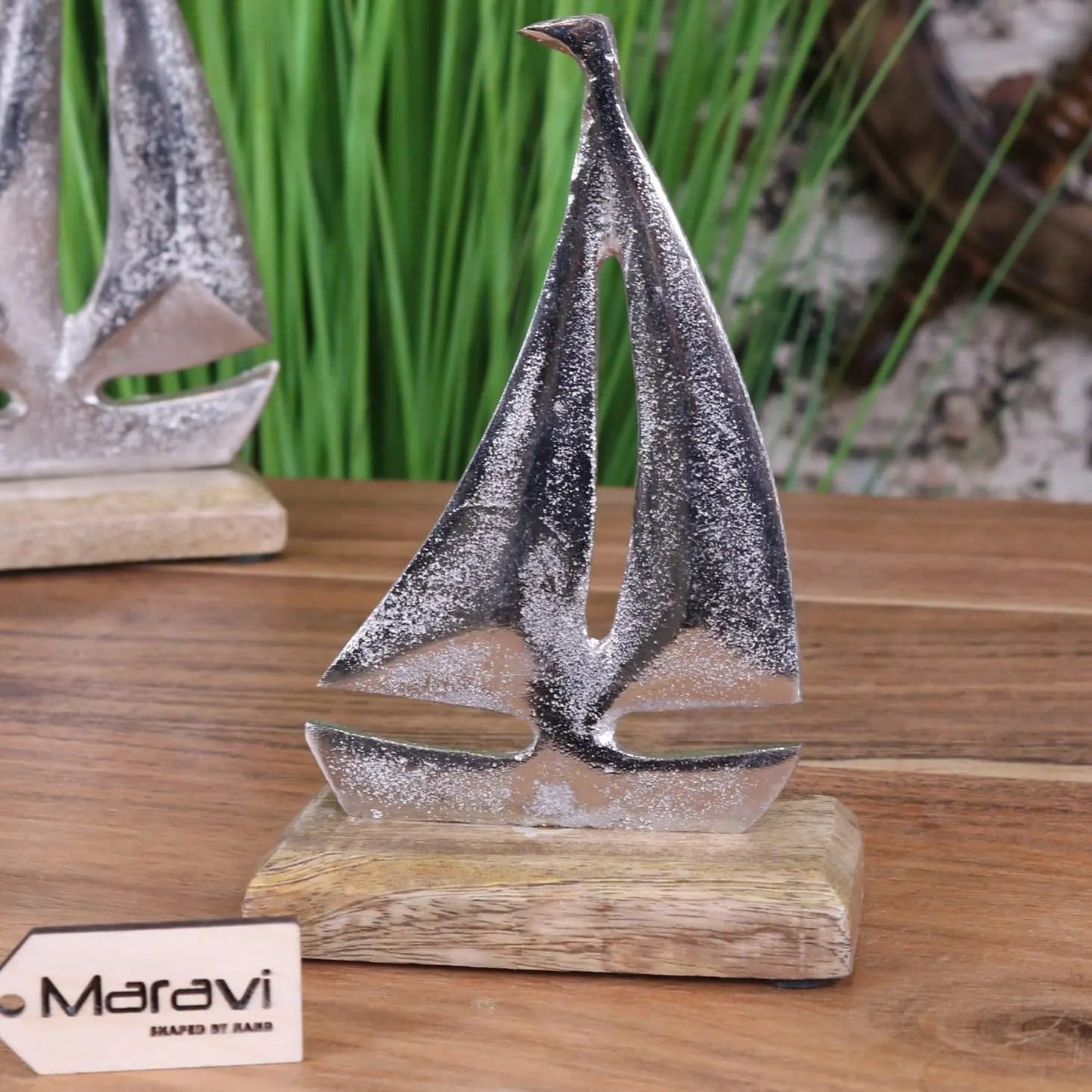 Maravi Mandvi sailing boat ornament model, detailed decorative maritime ship for home decor, showcasing intricate craftsmanship.