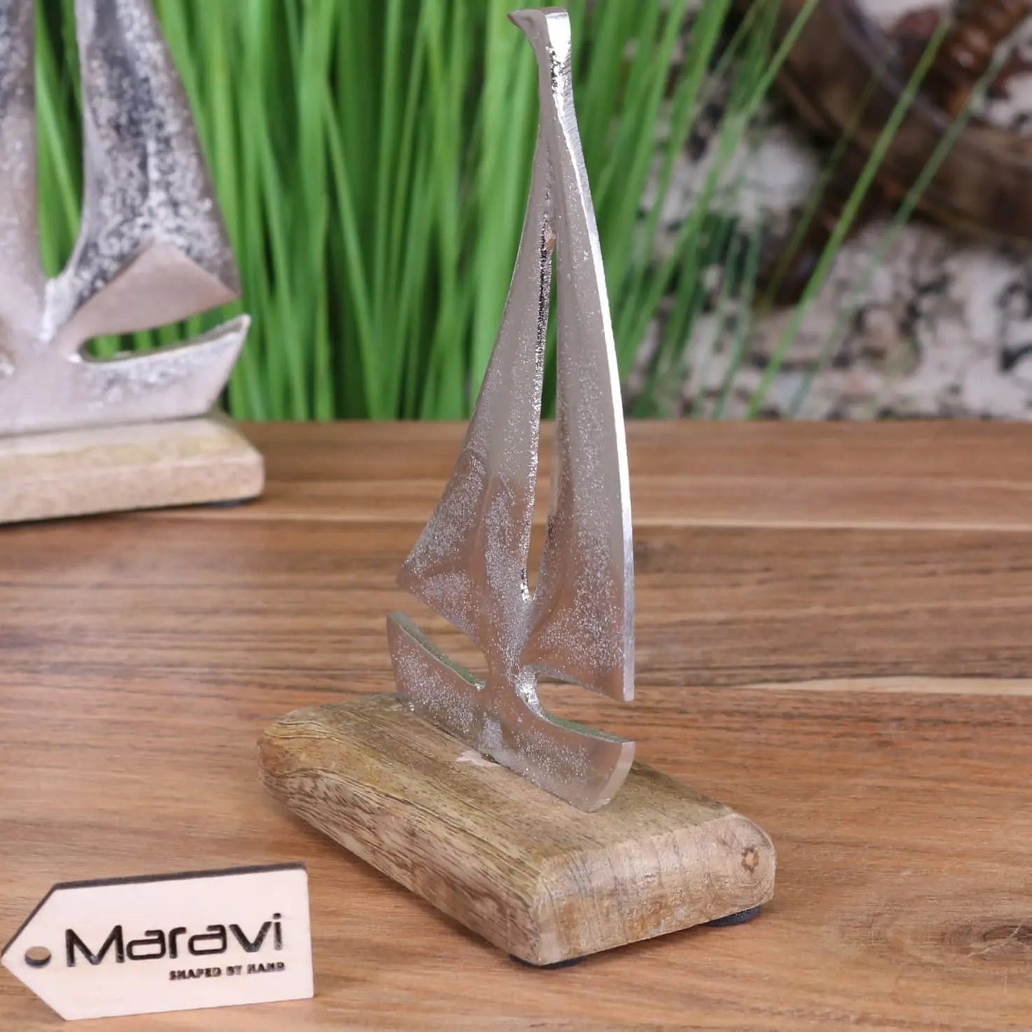 Maravi Mandvi sailing boat ornament model featuring detailed craftsmanship, perfect for nautical-themed decor.