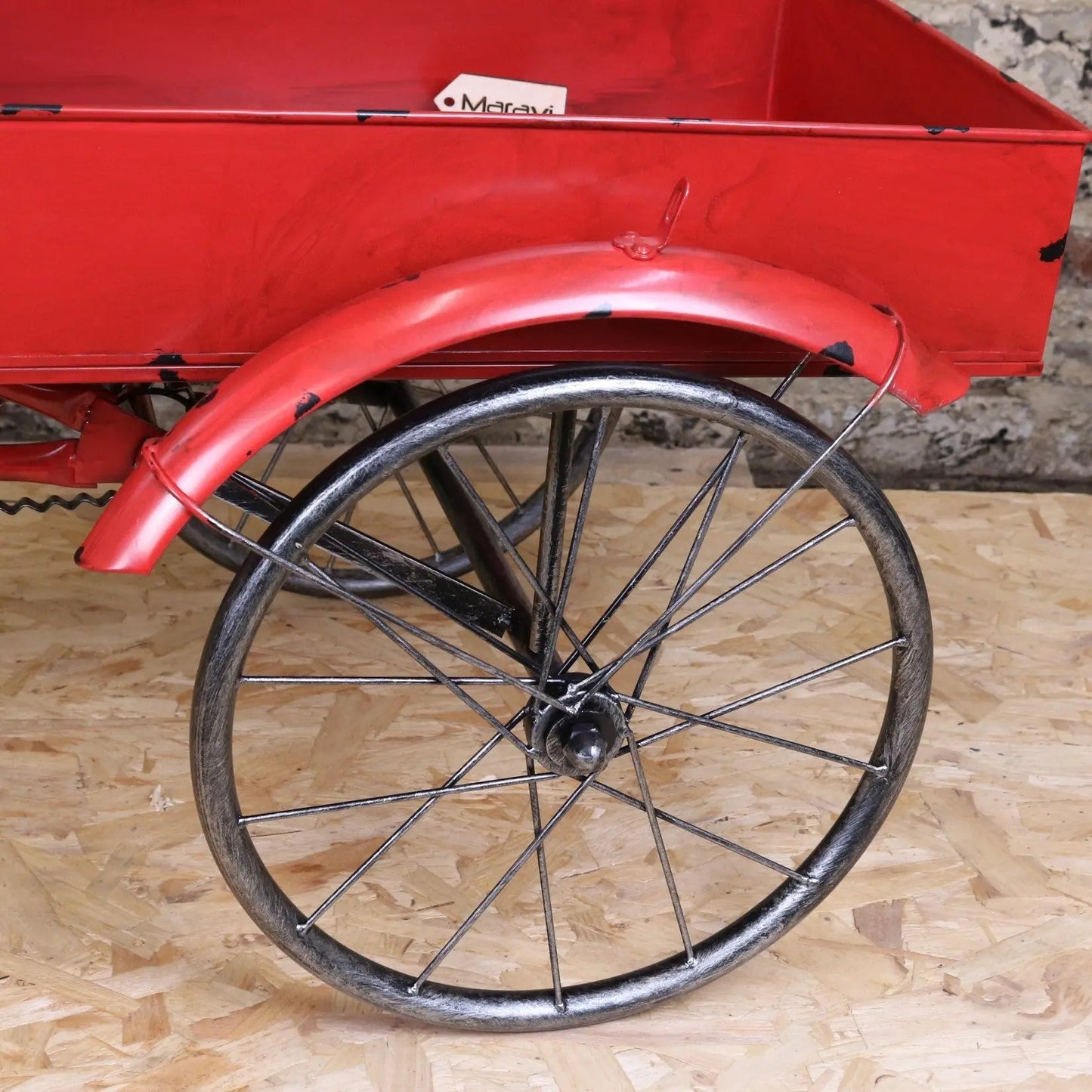 Maravi Rahi vintage style mini tricycle ornament with intricate details, perfect for home decor or collectible displays.