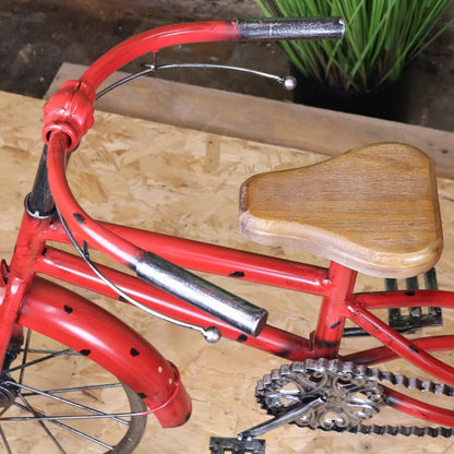 Maravi Rahi vintage style mini tricycle ornament with intricate design, perfect for home decor or collection display.