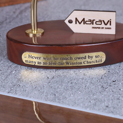 Brass Spitfire Model with Churchill Quote Plaque | RAF Desk Ornament