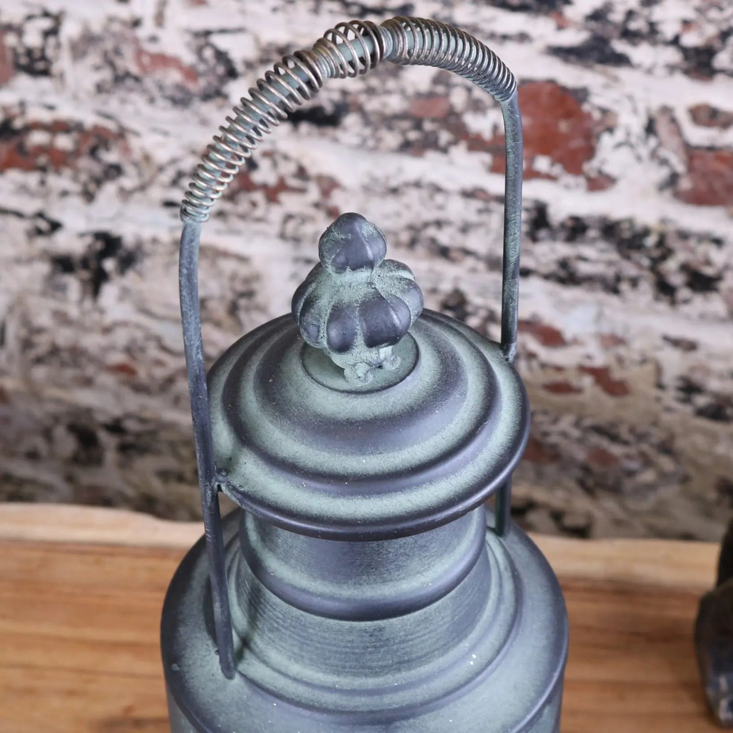 Orchha Vintage Railway Lantern | Industrial Metal & Glass Candle Lantern
