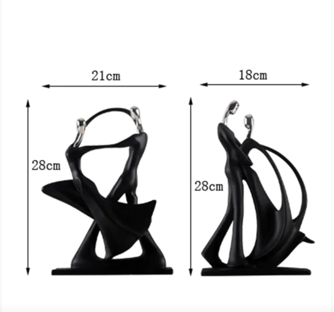 Nordic resin couple figurines by DArtano, modern romantic home décor, depicting a couple embracing in minimalist style.