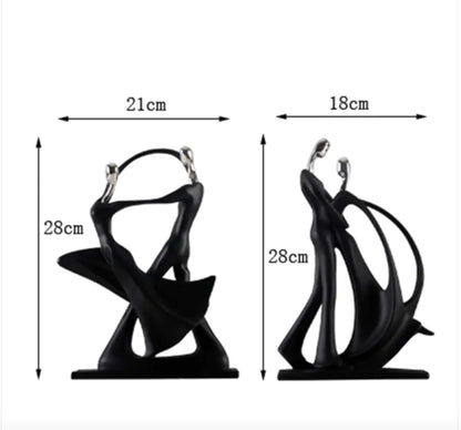Nordic resin couple figurines by DArtano, modern romantic home décor, depicting a couple embracing in minimalist style.