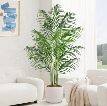 Large lifelike palm tree from DEPOT, suitable for indoor and outdoor tropical garden decor with realistic green foliage