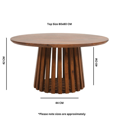 Scandinavian-style mango wood coffee table with sleek design and functional surface, by Verty Furniture.