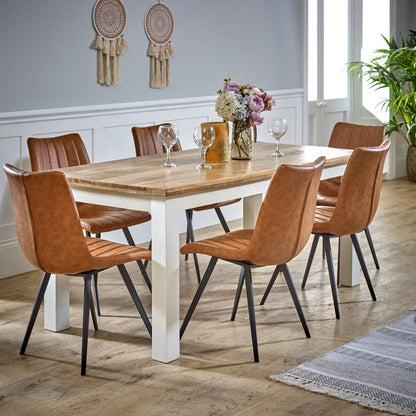 Bianco Solid Mango Wood White Dining Table by Verty Furniture, showcasing a sleek, modern kitchen and dining room table with a smooth finish.