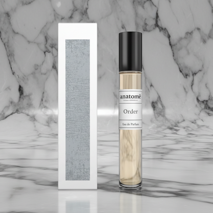 Anatomē Anatome Order Functional Parfum 10ml bottle, elegant travel-sized perfume with minimalist design and branding.