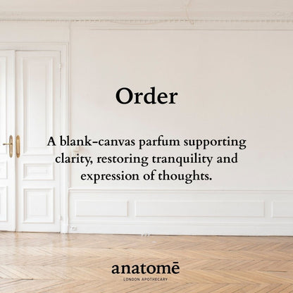 Travel-sized anatomē Order Functional Parfum perfume bottle, 10ml, with elegant packaging and sleek design.