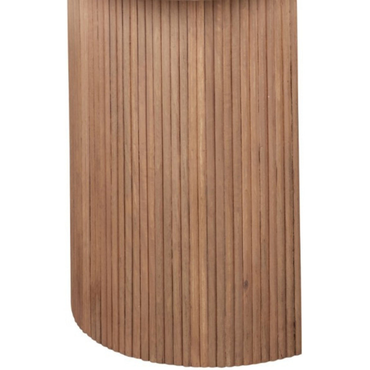 Bundi Natural Marble & Wood Pedestal Console Table
