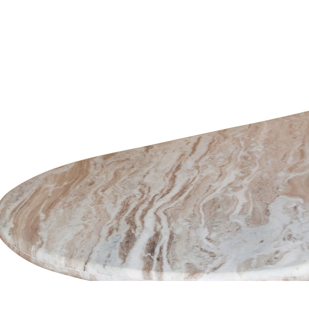 Bundi Natural Marble & Wood Pedestal Console Table